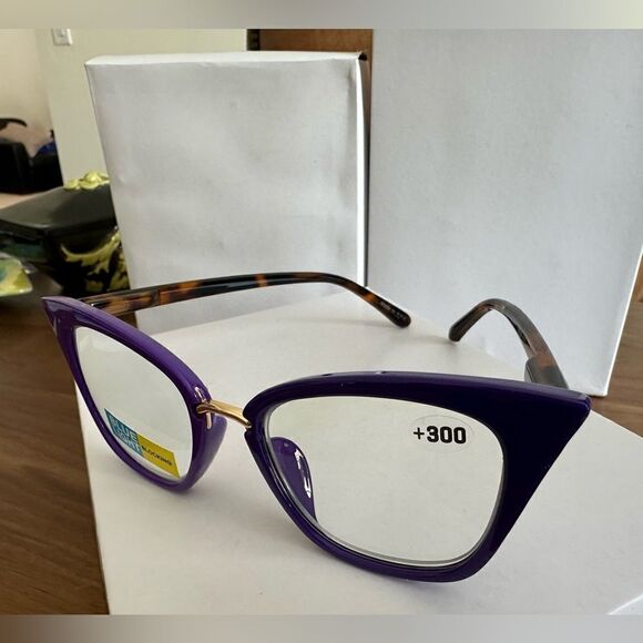 💼 Readers with Blue Light Protect. We Purple  Frames Contemporary Cat Eye - Picture 6 of 7